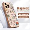 Магнитный Чехол Для Magsafe Для iPhone 17 Pro Max Air Line Карта Путешествий Узор Покрытие С Ощущением Кожи Для iPhone 16 15 14 13 Pro Max