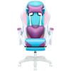 Gaming Chair with RGB LED Lights, Girl Video Chair, Ergonomic Computer Chair with Massage and Footrest, Reclining Video Game Chair for Adult