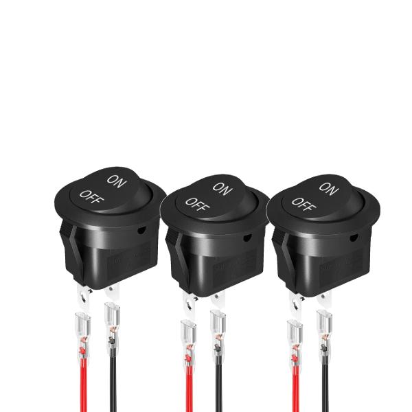 Круглый/Квадратный Тумблер ВКЛ/ВЫКЛ SPST 2-контактный с проводами DC12V-24V Электрический переключатель для Автомобилей, Лодок, Домов на Колесах
