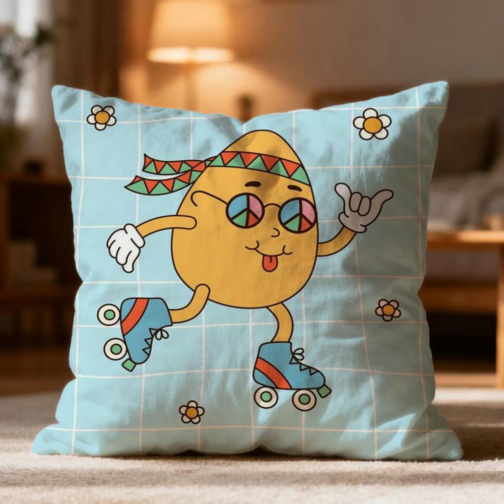 Модная пасхальная наволочка Мягкая моющаяся наволочка для подушки Многоцелевая для дивана кровати путешествий офиса