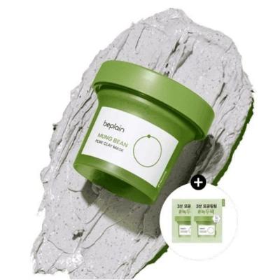 [+2 порции] Be-Plain Mung Bean Pore Clay Pack 120 мл Mung Bean Pack 3-минутная маска от черных точек и белых угрей Тон кожи Текстура кожи