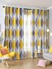 Luxury Printed Plaid Heat Resistant High Shading Curtain For Living Room Bedroom Curtains
