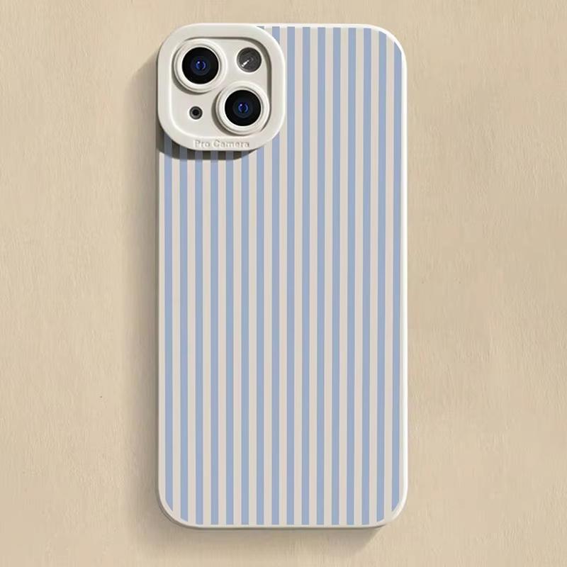 Phone Case For Samsung Galaxy S25 Ultra S26 S24 S23 FE S22 Plus S21 S20 A54 A55 A35 A15 Pink Striped Painted Silicone Soft Cover