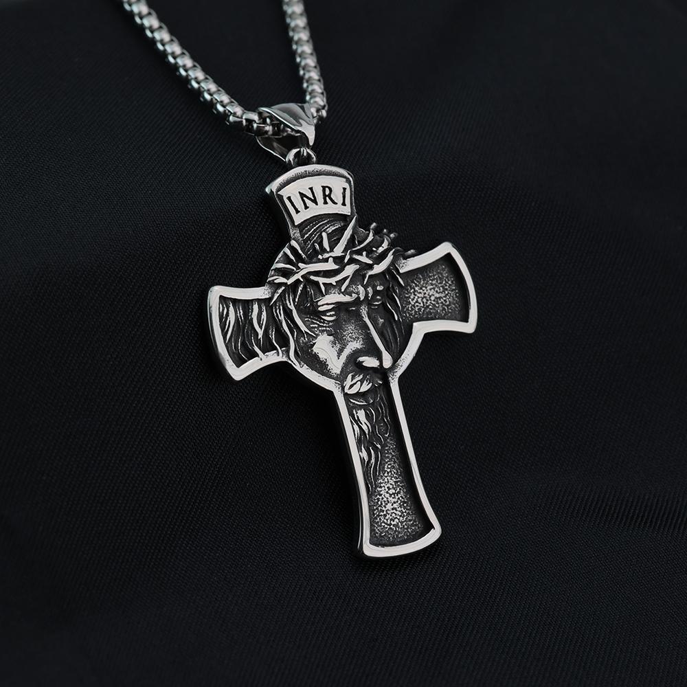 WENDYFO Новое поступление крест ожерелья для мужчин повседневный мужской религиозный амулет ювелирные изделия кулон