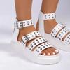 Open Toed Thick Sole Straight Line Female Wearing Sponge Cake Summer European and American New Rivet Belt Buckle Sandals Female