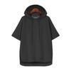 Women's Summer Plus Size Loose Solid Colour Round Neck Hooded Drawstring T-Shirt Sweatshirt Short Sleeve