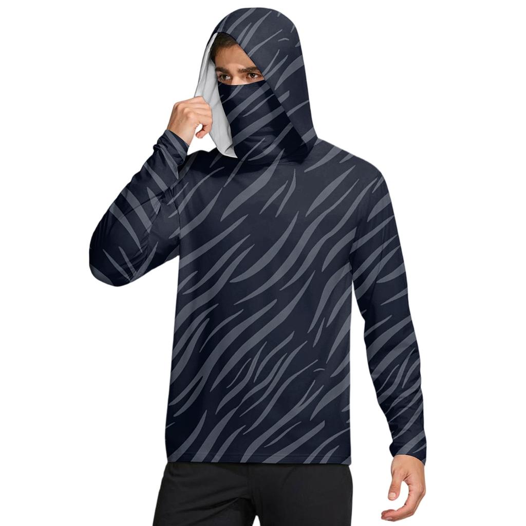 Мужская рубашка с маской Легкая с длинным рукавом Капюшон Для пеших прогулок Рыбалки Для выступлений