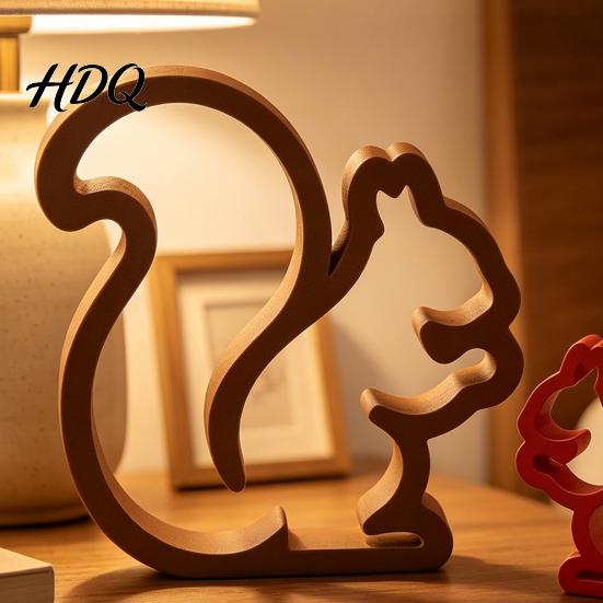 Художественное Настольное Украшение для Осени 3D Печатная Фигурка Белки Минималистичная Статуэтка Полая Фигурка Животного Живая Креативная Праздничная Стол Комната и
