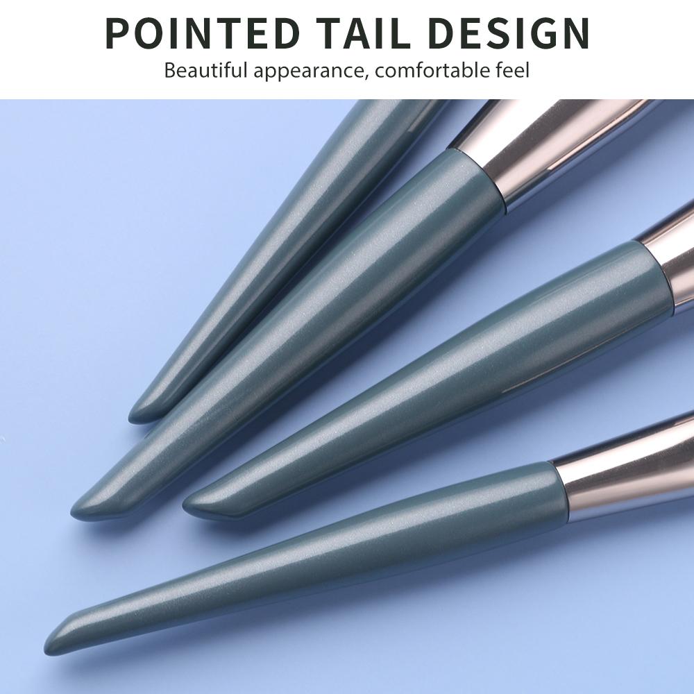 BEILI 10 шт. синий набор кистей для макияжа без логотипа, высококачественный консилер для бровей, пудра для контура лица, кисти для макияжа, синтетические волосы