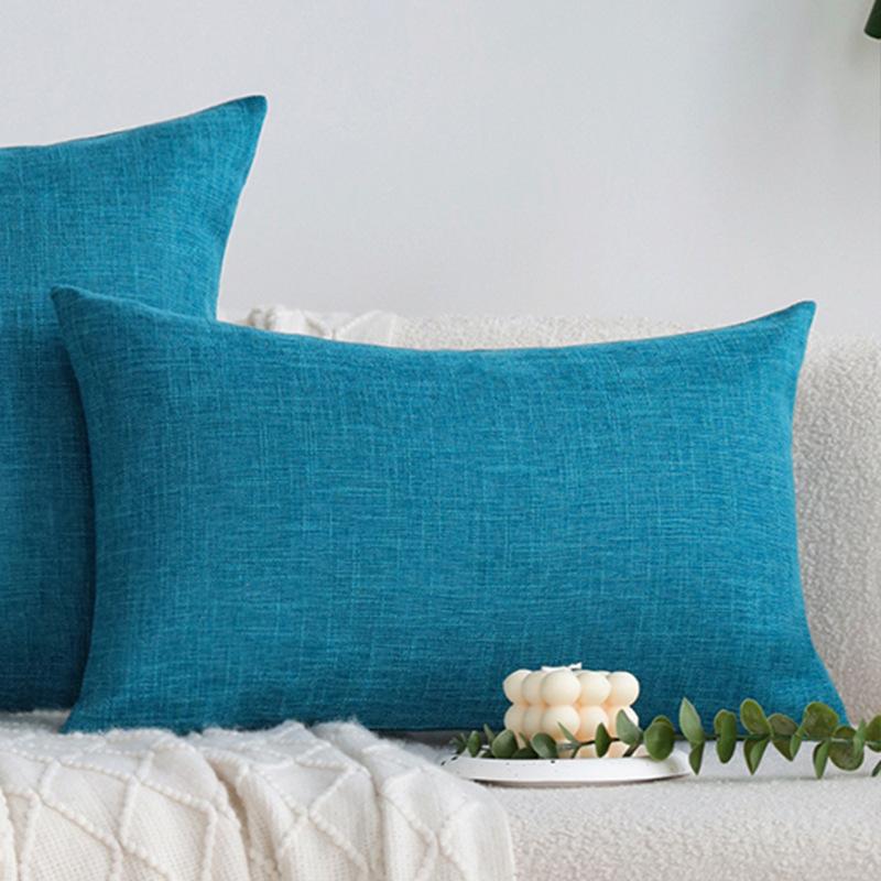Плотный Лен Однотонная Наволочка для Подушки Дивана Подушка Гостиная Подушка для Спины Автомобиль Отель Поясничная Подушка