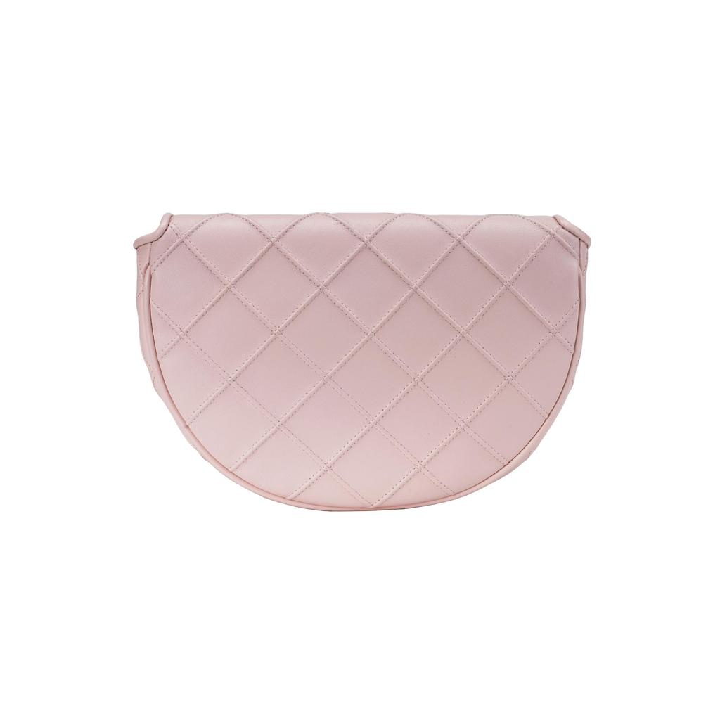 Tory Burch Fleming Diamond Quilted Leather Crescent Bag Chain Bag Shoulder Bag Tote Bag Mini Women Bags Light-Pink 143575-652
