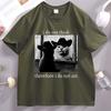 I Do Not Think Therefore I Do Not Am Tshirt Funny Cat T Shirt Vintage Witchy 90s Graphic T Shirts Cotton Short Sleeve Clothing