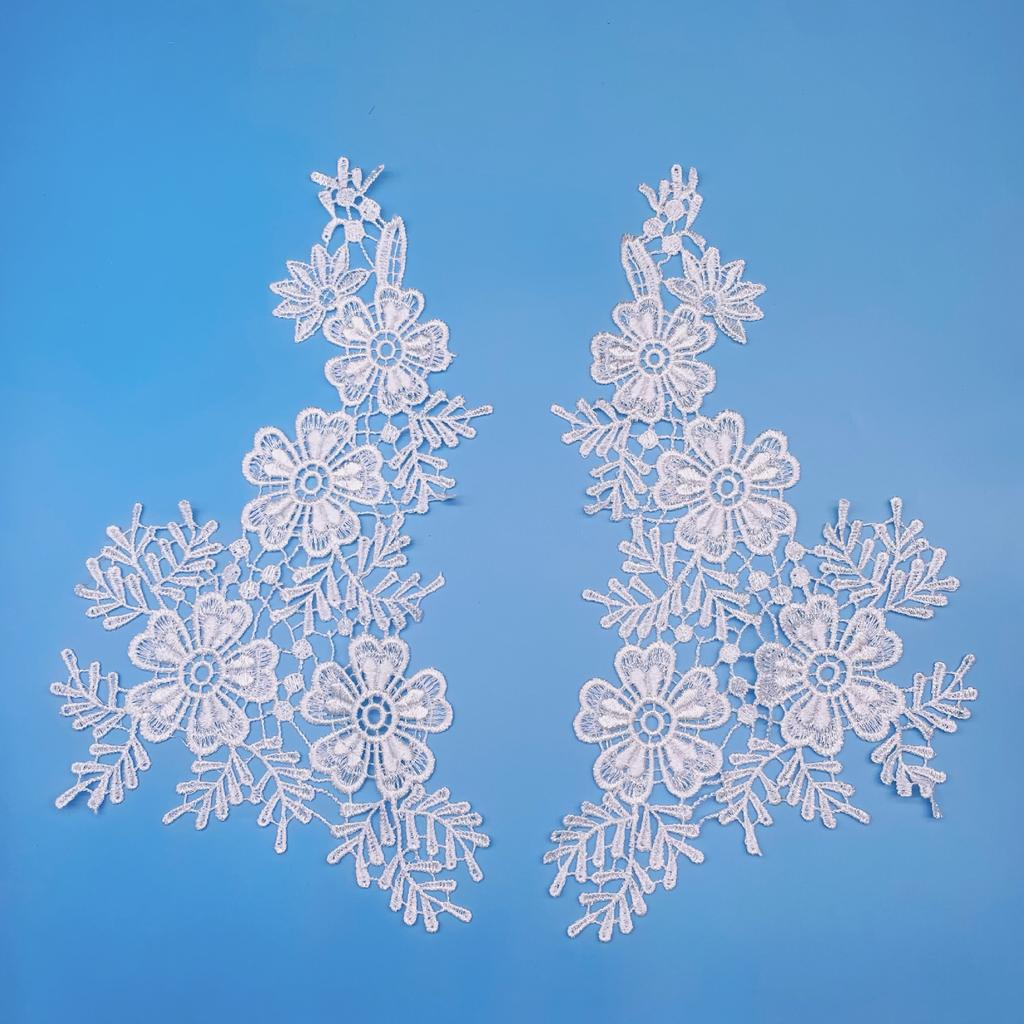 Water Soluble Embroidery Applique Lace Flower Pair Flower Collar Diy Decorative Accessories Polyester Light Water Soluble Embroidery Lace Accessories