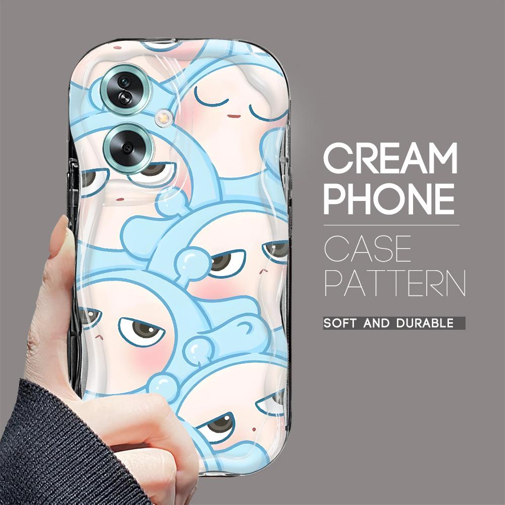 Милый мультяшный узор, кремовая текстура, мягкий силиконовый чехол с волнистыми краями, чехол для телефона для OPPO Reno Realme