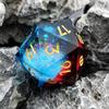 Игральные кости Liquid Core Resin Dice Sharp Edge 20-сторонние игральные кости золотисто-серебристого цвета с цифрами Многогранные игральные кости Quicksand Multi-sided D20 игральные кости для ролевой игры Реквизит для игральных костей