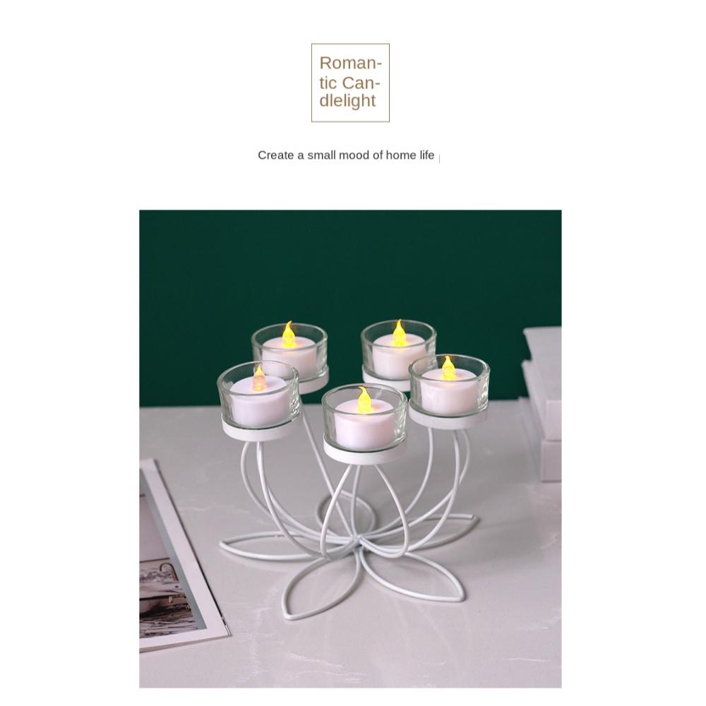Decor Candlelight Dinner Props Iron Candle Stand Romantic Table Decoration  Bedroom