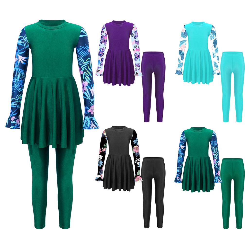 Girls Muslim Swimsuit Islamic Swimwear Hijab Burkini Kids Full Cover Swimwear Sunsuit Swimwear