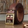 Thickened Genuine Leather Cowhide Belt Men's Genuine Leather Pin Buckle Retro Copper Buckle Casual All-match Belt