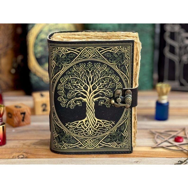 Журнал из кожи Древо жизни - Блокноты из натуральной кожи для женщин - Красивый журнал Для зарисовок Книга для путешествий Пустая книга для заклинаний