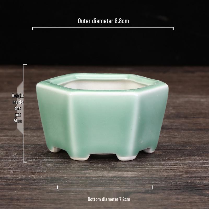 Керамический горшок для суккулентов и бонсай из фиолетовой глины - Высококачественный глазурованный мини-цветочный горшок