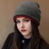 Women Hat Fashion Thick Knitted Hat New Lady 2025 Warm Wool Winter Autumn