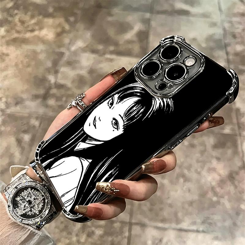 Японский Хоррор Аниме Покрытие Чехол для Телефона Для Iphone 16 17 Pro Max Air 16E 14 15 Plus 12 13 Mini Противоударный Чехол с Подушкой Безопасности