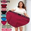 Women's Underwear Plus Size XL-5XL Briefs High Waist Panties Cotton Underpants Solid Color Lingerie