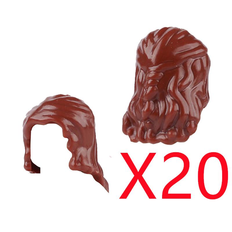 MOC Городские строительные блоки Части тела фигурок Креативные аксессуары Длинные волосы Коричневые Черные Золотые Мини-кирпичики Совместимая игрушка Подарок k030