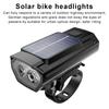 Universal Bike Front Light with Horn Multi-Functional Solar-Powered High Brightness Long-Range Illumination Bicycle Light
