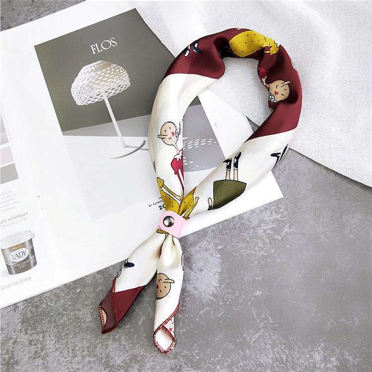 Decorative Simple Texture Silk Scarf Women'S New Style Spring And Autumn Summer Fashion Versatile Headscarf Work Scarf