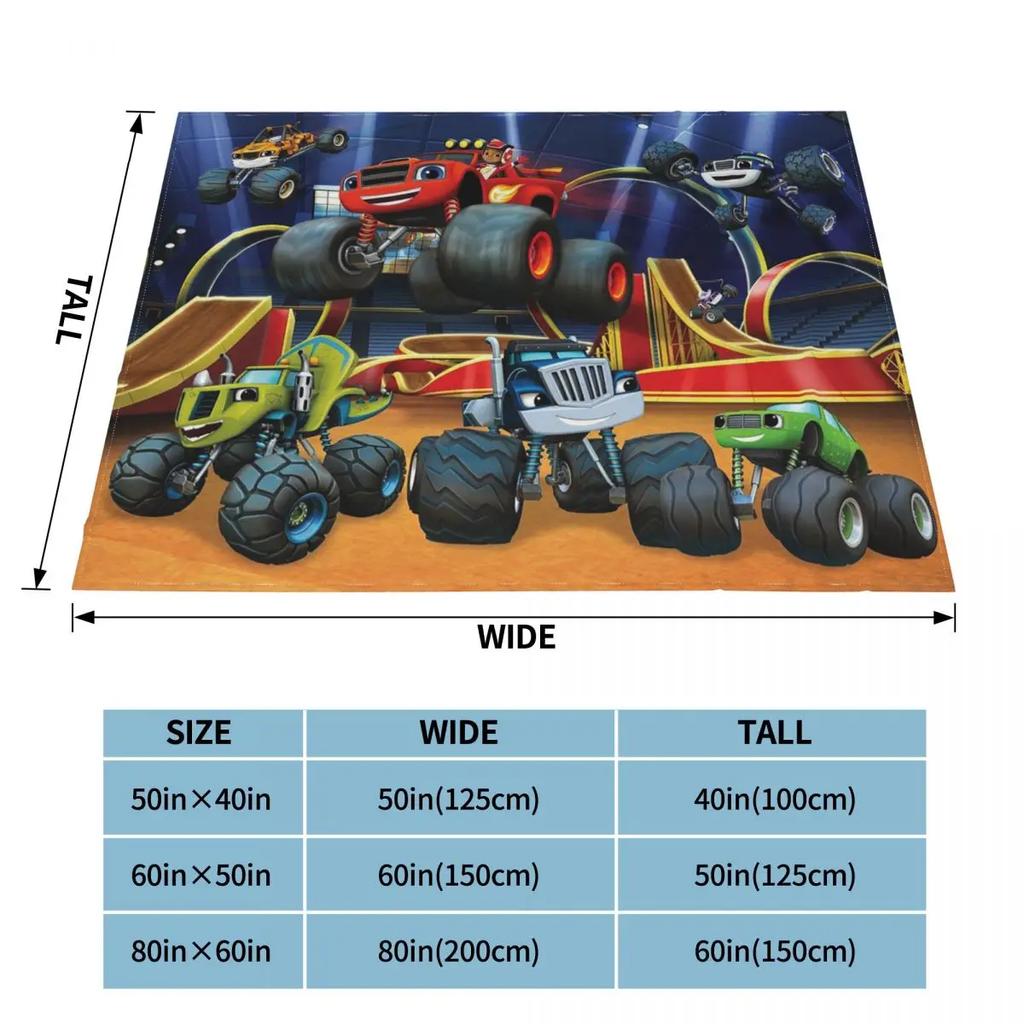Одеяло с героями мультфильмов «Пламя и монстр-машины», фланелевое теплое одеяло для гонок с кондиционером, диваном, автомобилем, плюшевое тонкое одеяло