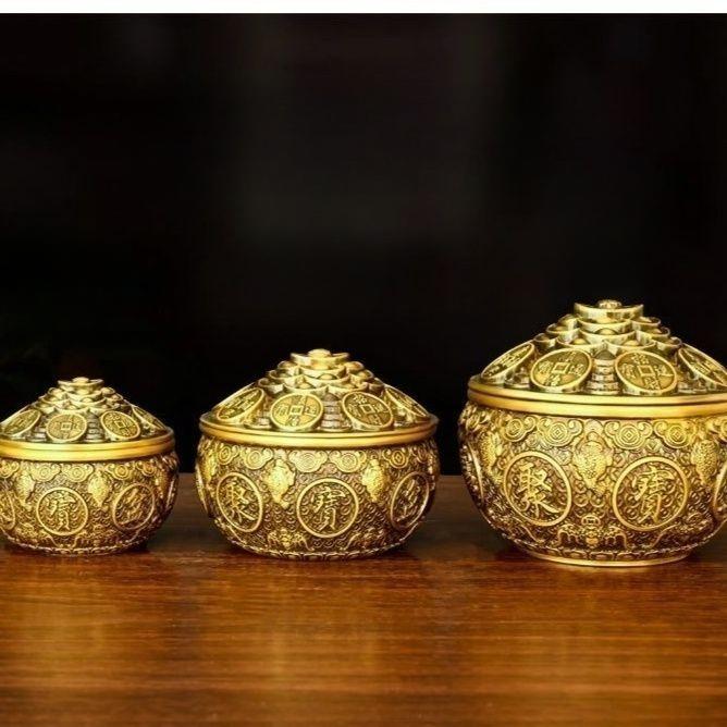Латунная Чаша Сокровищ Входной Дом Новоселье Бизнес Подарок Украшения Декор Гостиная