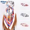 90cm Large Square Scarf For Spring And Summer Fashion, Versatile And Stylish, Printed Silk Scarf For Women'S Decoration, Paired With Shawl Scarf