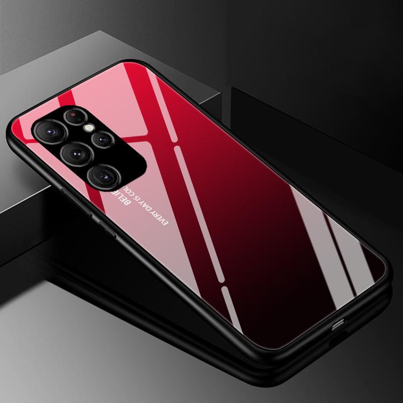 Чехол-крышка для Samsung S24 S23 Ultra, чехлы из закаленного стекла для Samsung Galaxy S22 S21 S20 S23 Plus FE, роскошный жесткий бампер с задней панелью