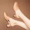 Fashion Baotou Half Slippers Women Summer New Outer Wear Fashion Solid Color Square Toe Thick Heel High-heeled Women's Slides Pantuflas