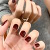 24 Pieces Autumn and Winter Classic Retro Red Manicure White High Cold Ins Style Fashion Manicure Wearable Manicure Piece