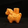 Mini Wood Carving Horse Figurine Lucky Wealth Horse Sculpture Cute Animal Ornament Feng Shui Home Office Decor Year Gift