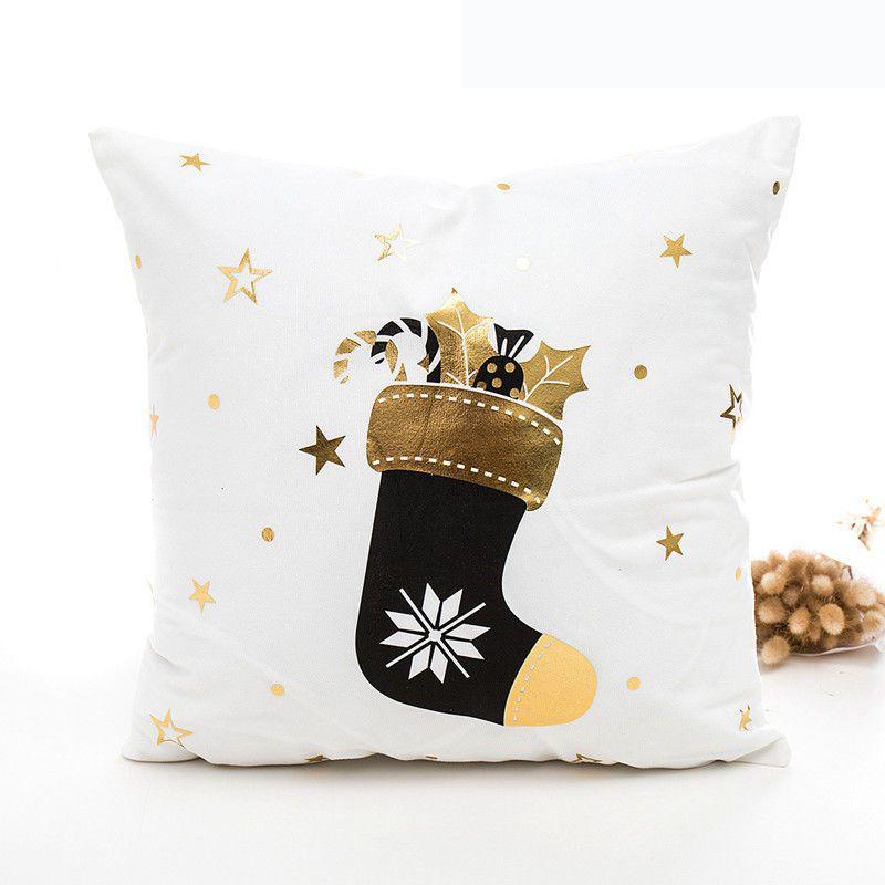Luxurious Christmas Pillow Case Glitter Cotton Linen Sofa Throw Cushion Cover For Cozy Living