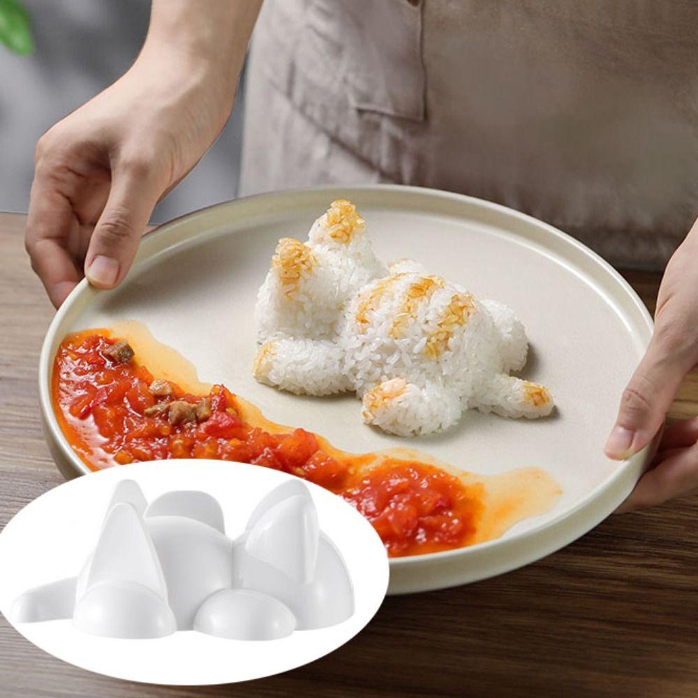 Large Size Cat Shape Onigiri Mold White Sushi Mould Mashed Potato Mold Complementary Food