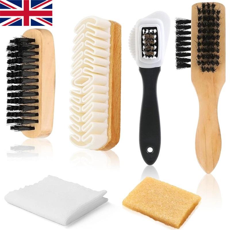 6pcs Brass Nylon Bristle Suede Brush for Shoes Stain Removal Cleaning Tools