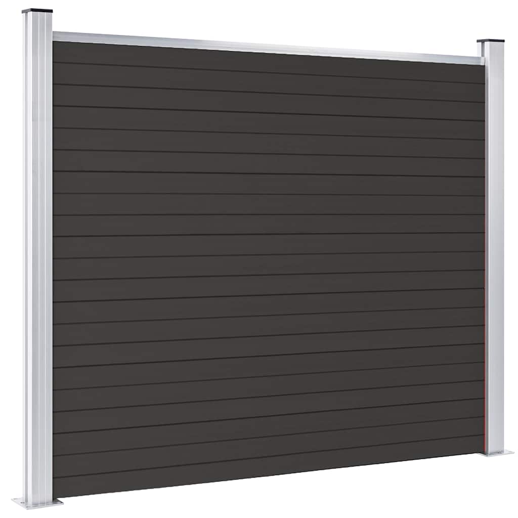 WPC Fence Panel 180 x 146 cm Black