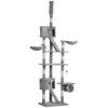 Cat scratching post 240-260 cm ceiling height, large cat tree, climbing tree for large cats with sisal rope, light grey