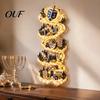 Festive Living Room Wall Accents Hanukkah Festival Light Decor, LED Cascading Trail with Warm White Holiday Display Glow, 2D Print Illuminated Art for
