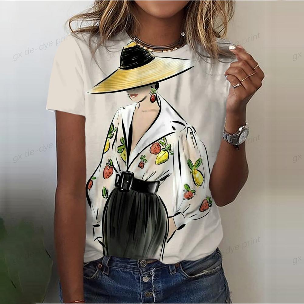 Летняя женская футболка с 3D-принтом, футболка в стиле Харадзюку, женская повседневная футболка с коротким рукавом, топы, футболка, графическая уличная одежда для девушек 90-х, сексуальная футболка
