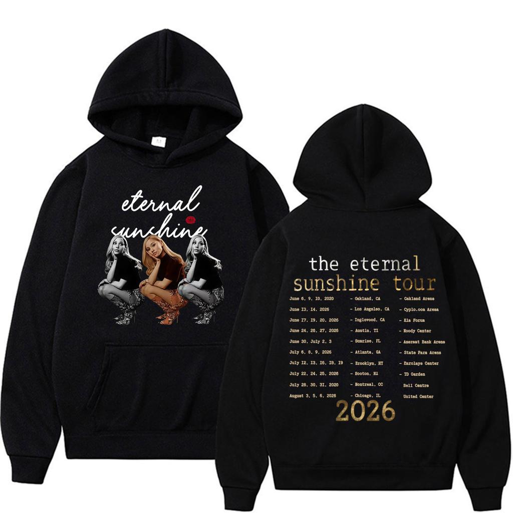 Худи с двусторонней печатью Ariana Grande Eternal Sunshine Tour 2026 Мужские Женские Высокое Качество Модная Эстетика Толстовки Худи