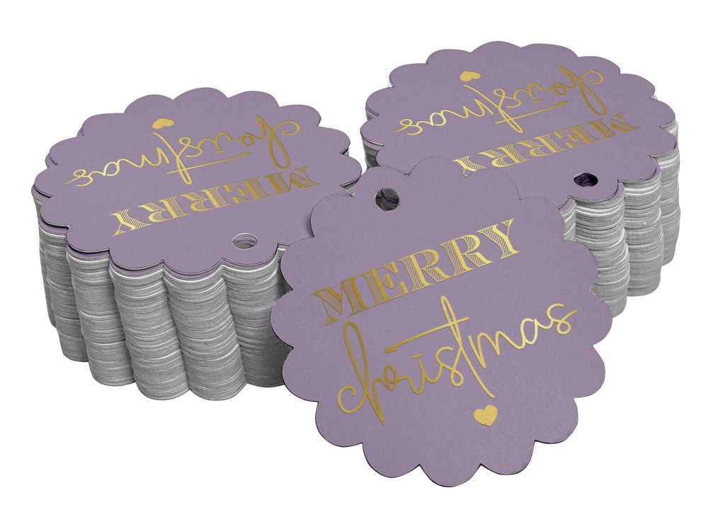 Inkdotpot Real Gold Foil Merry Christmas Tags Favor Hang Paper Tags 100