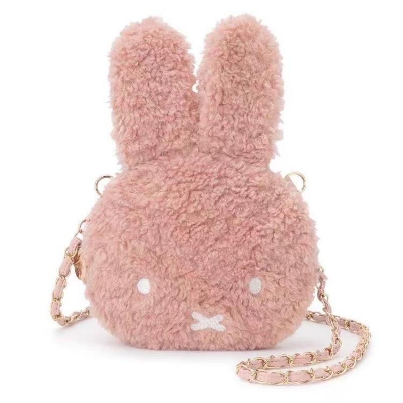Cartoon Kawaii Miffy Crossbody Lovely Cartoon Head Phone Bag Girl Embroidery Storage Children's Shoulder Bag for Kids Gifts