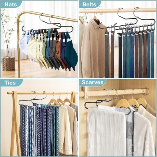 Hat Storage Organizer for Baseball Caps, Lomrsiul Non Slip PVC Coating Hat Rack Hangers for Closet Hat Holder Max 10 Hats Closet Organizers and