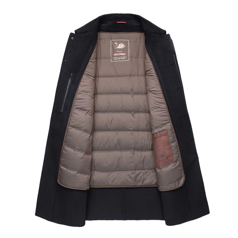 Двустороннее кашемировое пальто мужское средней длины шерстяное пальто высокого качества зимняя ветровка с утолщенной подкладкой