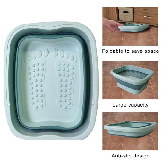 Yousheng Foldable Wash Basin Plastic Portable Pool Foot Bath Basin Kitchen Fruit Vegetable Washing Basin Footbath Tub Camping Laundry Car Wash Basin